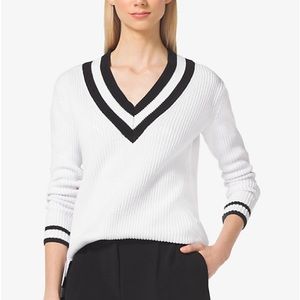 Michael Kors V-Neck Varsity Sweater